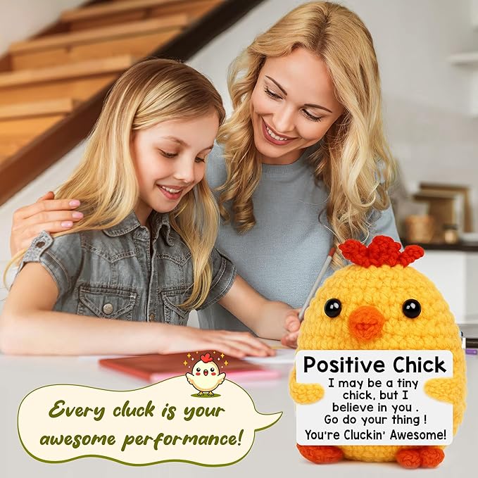 Handmade Positive Chicken Crochet Doll