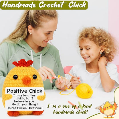 Handmade Positive Chicken Crochet Doll