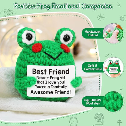 Handmade Positive Frog Crochet Doll Gift (Best Friend)