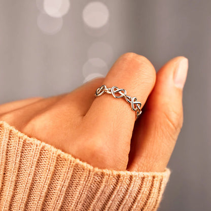 OUR HEARTS CARRY EACH OTHER MOTHER & DAUGHTER INFINITY HEART KNOT RING