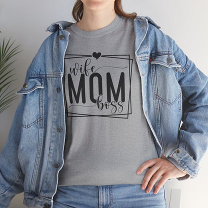 Wife, Mom, Boss Heavy Cotton T-Shirt