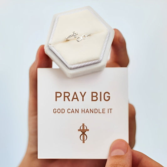 Pray Big Cross & Infinity Ring