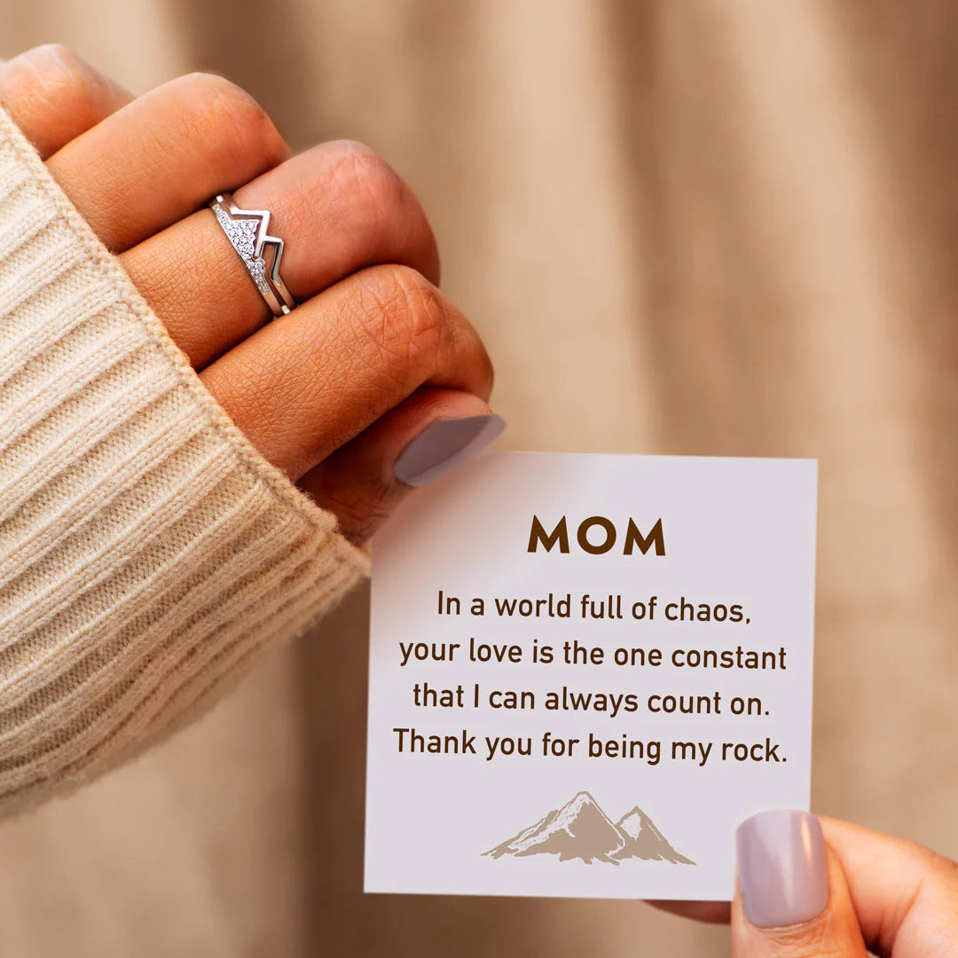 MOM YOU'RE MY ROCK PAVÉ MOUNTAIN RING