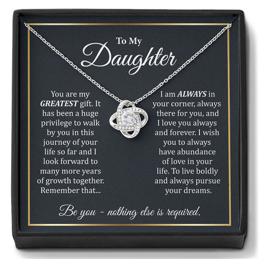 Cubic Zirconia Love Knot Necklace for Women Dainty Gifts for Daughter