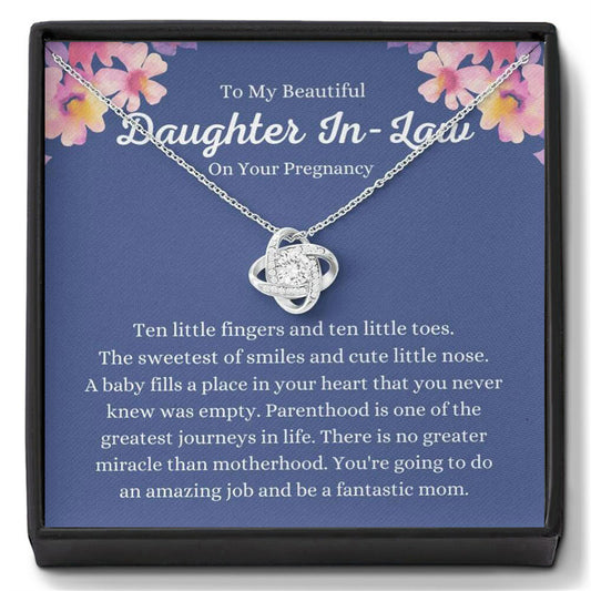 Cubic Zirconia Love Knot Necklace for Women Dainty Gifts To My Beautiful Daughter In Law