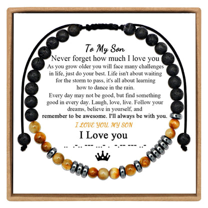 To My Son, I Love You Morse Code Bracelet