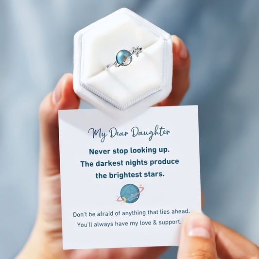 Don't Be Afraid Spinning Star Fidget Ring For Daughter (Adjustable)