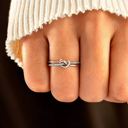 OUR BOND IS THE THREADS MATCHING DOUBLE BAND KNOT RING (ADJUSTABLE)