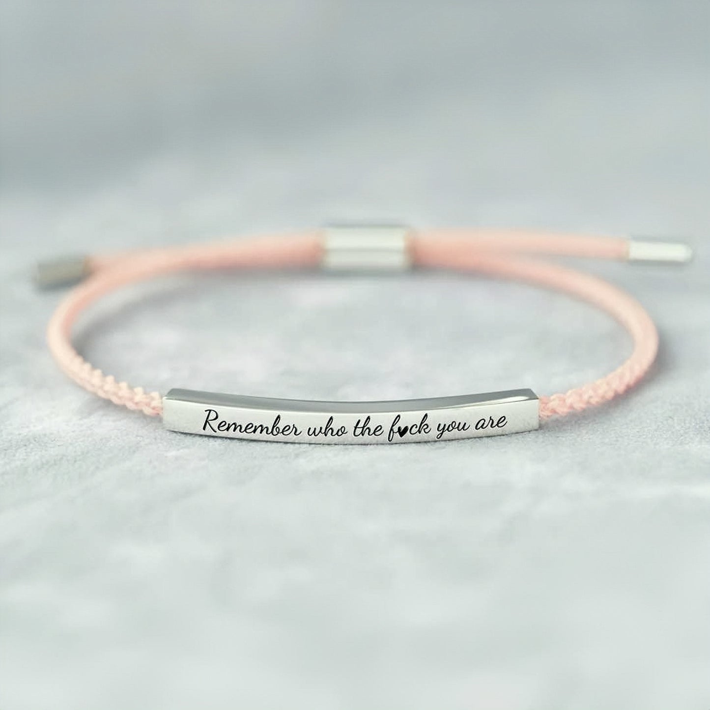 REMEMBER WHO THE FUCK YOU ARE MOTIVATIONAL TUBE BRACELET