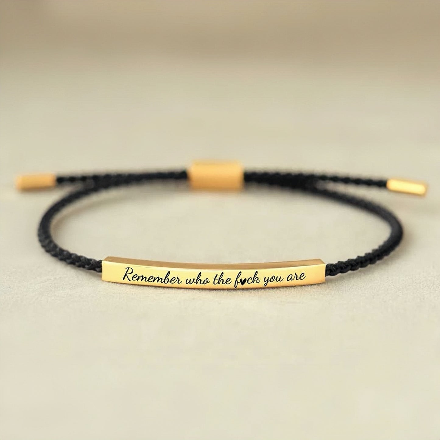 REMEMBER WHO THE FUCK YOU ARE MOTIVATIONAL TUBE BRACELET