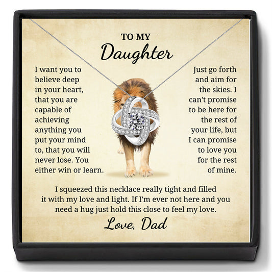 To My Daughter Necklace From Dad With Heartfelt Message and Gift Box