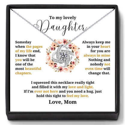 To My Daughter Necklace From Mom With Heartfelt Message and Gift Box