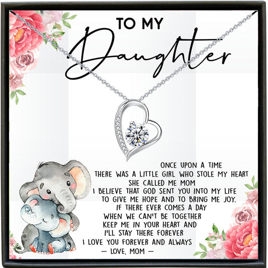 Sparkling Heart Necklace for Women Gifts To My Daughter