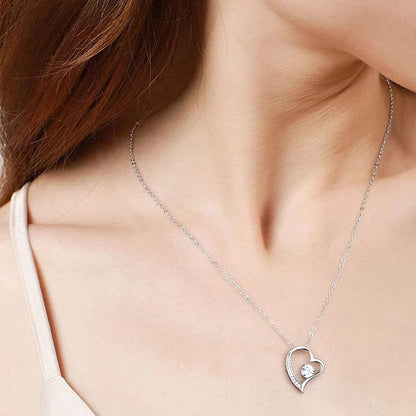 Sparkling Heart Necklace for Women Gifts To My Bonus Mom