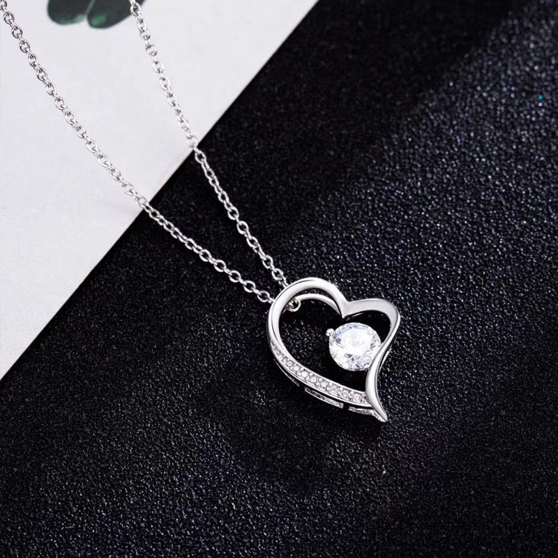 Sparkling Heart Necklace for Women Gifts To My Bonus Mom