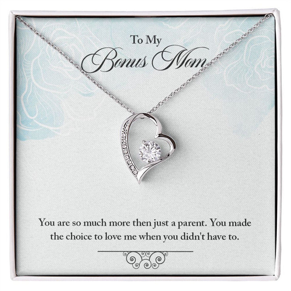 Sparkling Heart Necklace for Women Gifts To My Bonus Mom