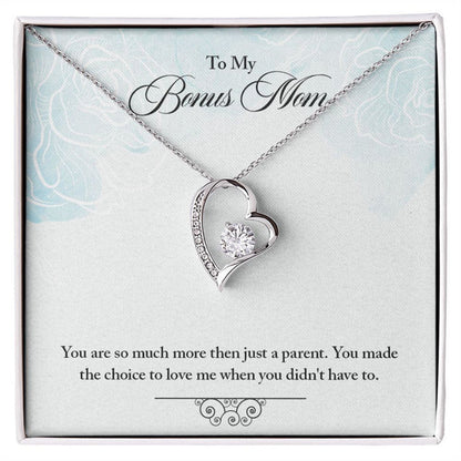 Sparkling Heart Necklace for Women Gifts To My Bonus Mom