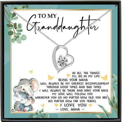 Sparkling Heart Necklace for Women Gifts To My Granddaughter