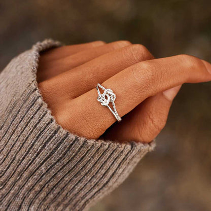 Double Heart Knot Ring