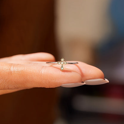 For Daughter Pray On It Minimalist Cross Ring