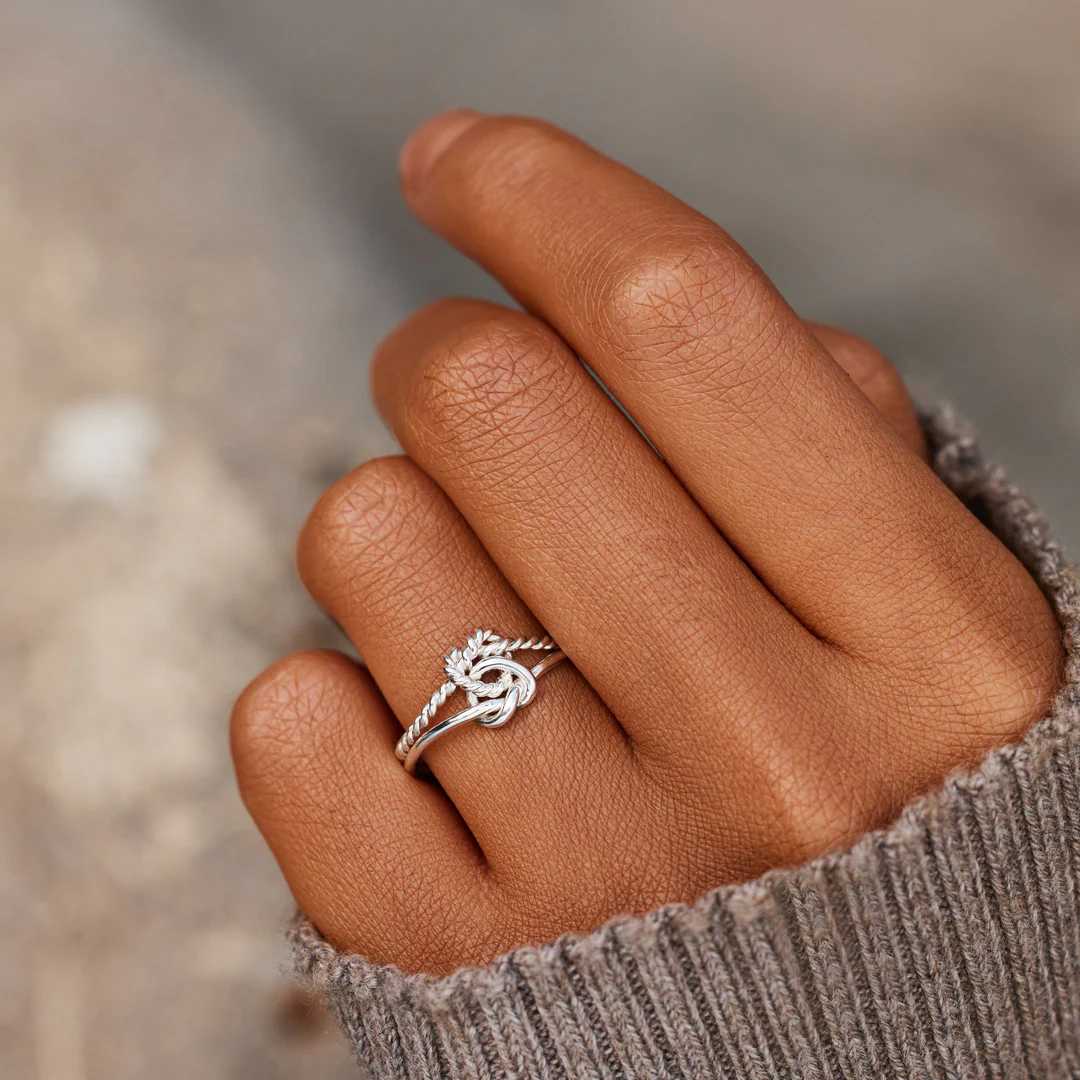 Double Heart Knot Ring