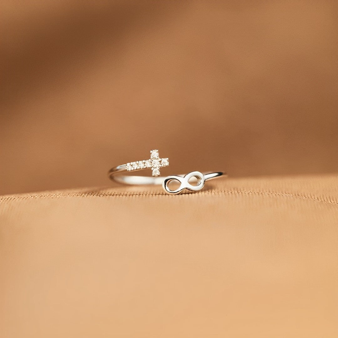 Pray Big Cross & Infinity Ring