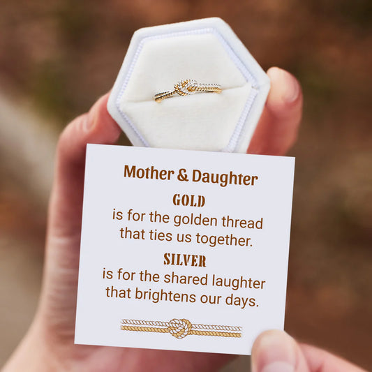 MOTHER DAUGHTER MATCHING HANDCRAFTED TWO STRAND KNOT RINGS