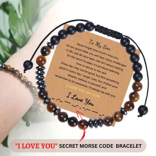 I Love You Morse Code Bracelet, Secret Message Bracelet for Men Women