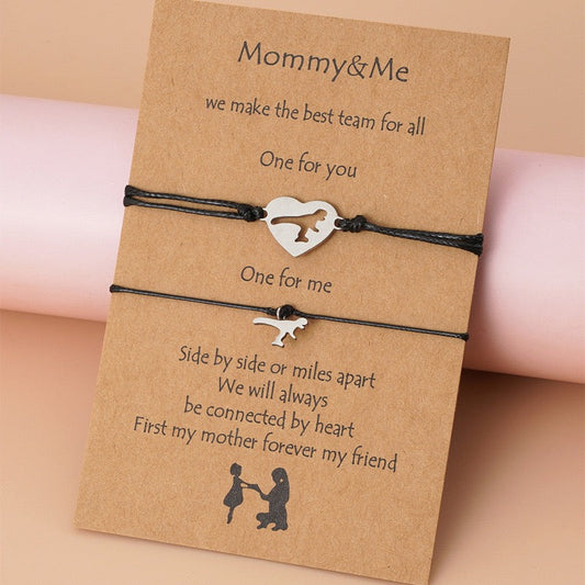 Mommy & Me Dinosaur Horse Jewelry | Mother Daughter / Son Bracelet set