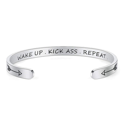 Wake up Kick Ass Repeat Bracelet