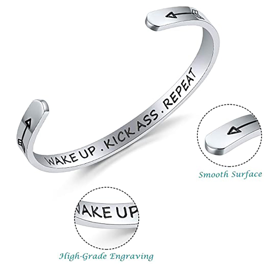 Wake up Kick Ass Repeat Bracelet